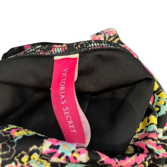 VICTORIA’S SECRET Bikini Bottom High Leg Pink Yellow Floral Geometric Sz S - Picture 2 of 6